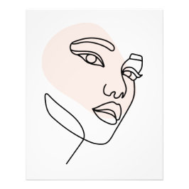 Minimalistisk abstrakt kvinnoansikte Linjekonst Ri Fototryck