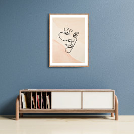 Minimalistisk Abstrakt Line Art Woman Poster