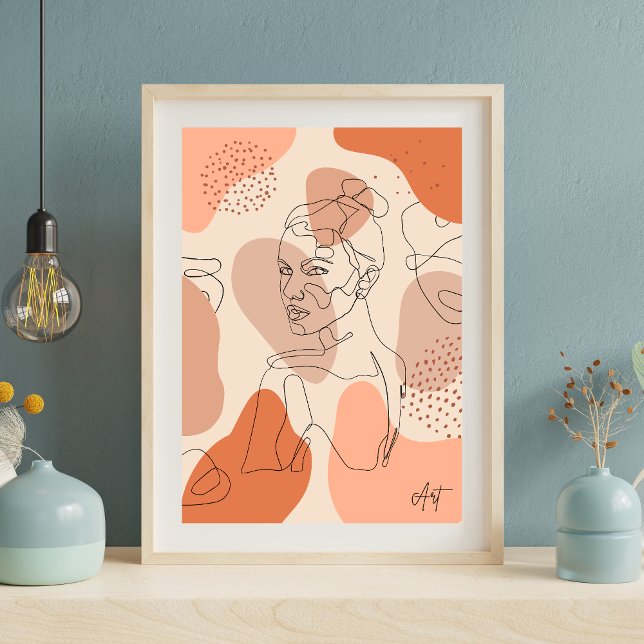 Minimalistisk Abstrakt Line Art Woman Wall Poster" Poster (Skapare uppladdad)