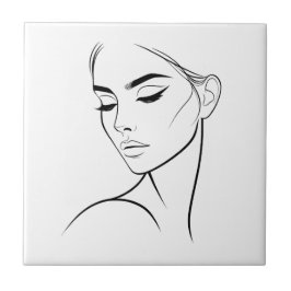 Minimalistisk Abstrakt Linje Feminint Estetiskt An Kakelplatta