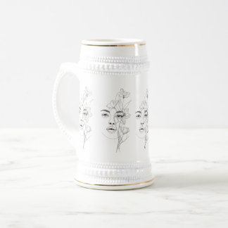 Minimalistisk Abstrakt Linje Konst Kaffe Mugg