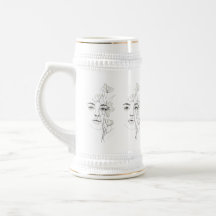 Minimalistisk Abstrakt Linje Konst Kaffe Mugg