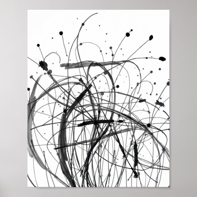 Minimalistisk Abstrakt Linje Konst Tryck (Framsidan)