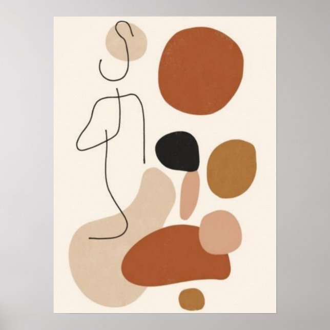 Minimalistisk Abstrakt Linje Konst Väggtryck | Org Poster (Framsidan)