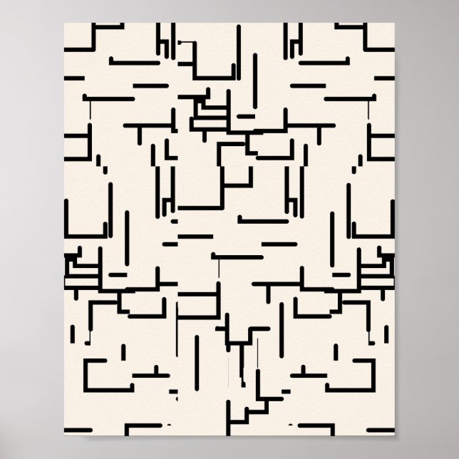 Minimalistisk Abstrakt Linjer Cream White Poster (Framsidan)