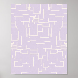 Minimalistisk Abstrakt Linjer Pastel Lila Poster