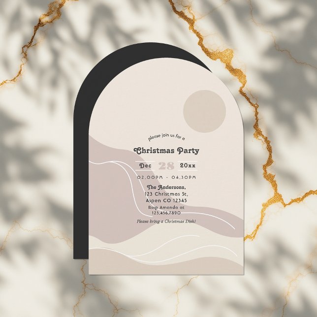 Minimalistisk Abstrakt Modern Arch jul Party Inbjudningar (Minimalist Abstract Modern Arch Christmas Party Invitation)