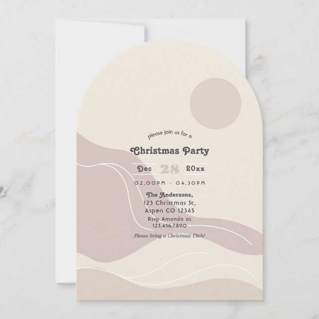 Minimalistisk Abstrakt Modern Ark Julfest Inbjudningar (Framsida)