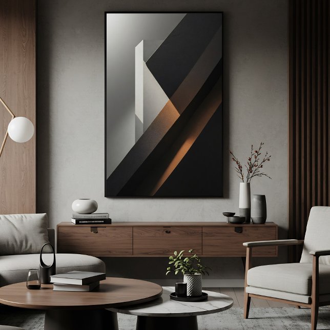 Minimalistisk Abstrakt Mörk Betong Canvastryck (Skapare uppladdad)