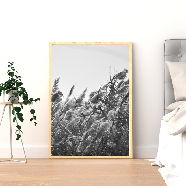 Minimalistisk abstrakt naturtryck svart och vitt poster (Skapare uppladdad)
