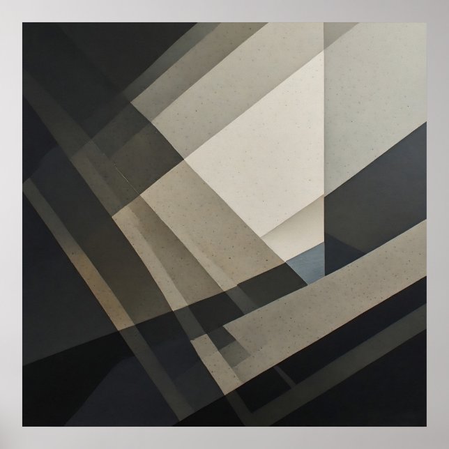 Minimalistisk Abstrakt Neutral Diagonaldia Poster (Framsidan)