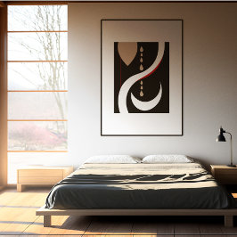 Minimalistisk abstrakt och Crescent Måne Poster