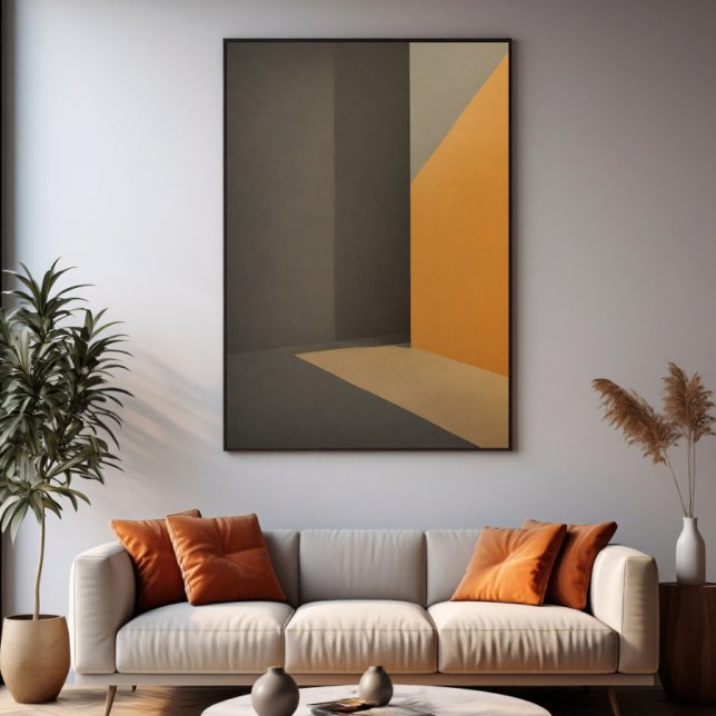 Minimalistisk Abstrakt Orange och Grå Poster (Skapare uppladdad)