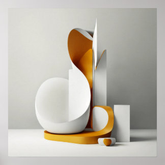 Minimalistisk abstrakt på en vit bakgrund poster