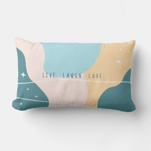 Minimalistisk Abstrakt Pastel Blue och Gult Lumbarkudde