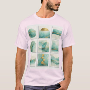 minimalistisk abstrakt pattina blå koppar SKJORTA T Shirt