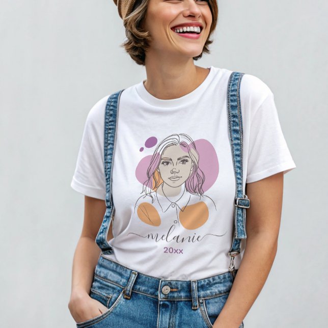 minimalistisk abstrakt porträtt anpassningsbar t shirt (Skapare uppladdad)