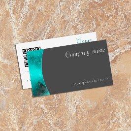 Minimalistisk abstrakt QR grönt grått-Affärskort Visitkort