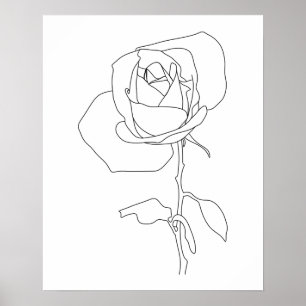 Minimalistisk Abstrakt Ro Line Art Poster