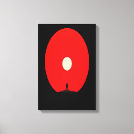 Minimalistisk Abstrakt Solset Silhouette Art Canvastryck