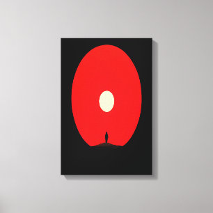 Minimalistisk Abstrakt Solset Silhouette Art Canvastryck
