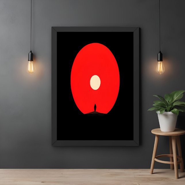 Minimalistisk Abstrakt Solset Silhouette Art Poster (Skapare uppladdad)