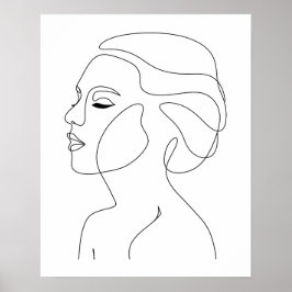 Minimalistisk Abstrakt Vackra Woman Line Art Poster