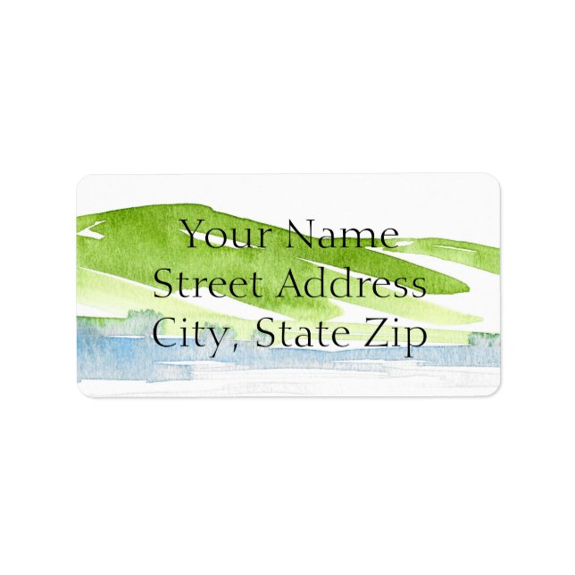 Minimalistisk Abstrakt Vattenfärg Backe 3 Adressetikett (Framsidan)