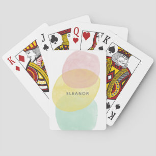 Minimalistisk Abstrakt, vattenfärg Pastellfärgad P Casinokort