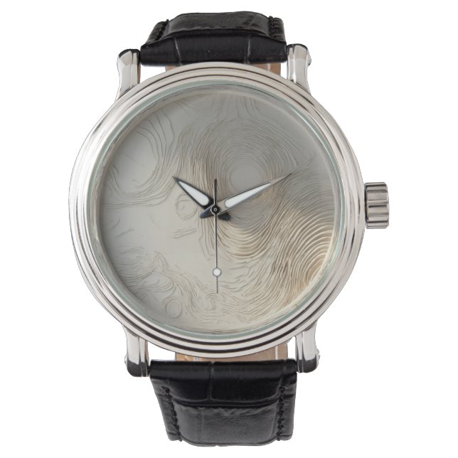 Minimalistisk Abstrakt Wooden eWatch Armbandsur (Framsida)