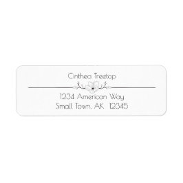 Minimalistisk adressetikett för svartvitt returadress etikett