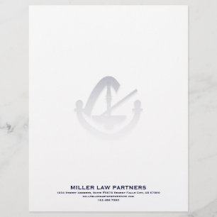 Minimalistisk advokatfirma Letterhead Navy Typogra Brevhuvud