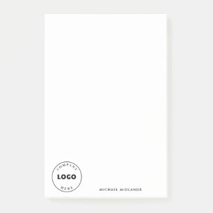 Minimalistisk affärsanställd med enkel Logotyp Post-it Block