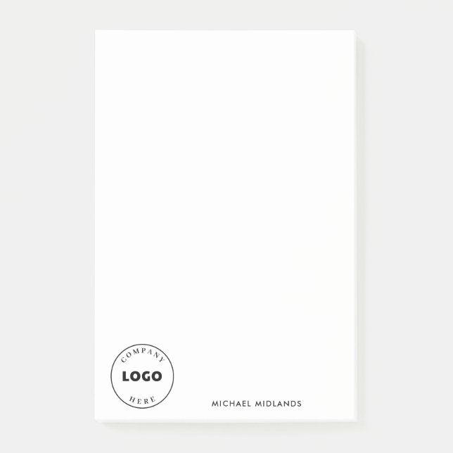 Minimalistisk affärsanställd med enkel Logotyp Post-it Block (Framsida)