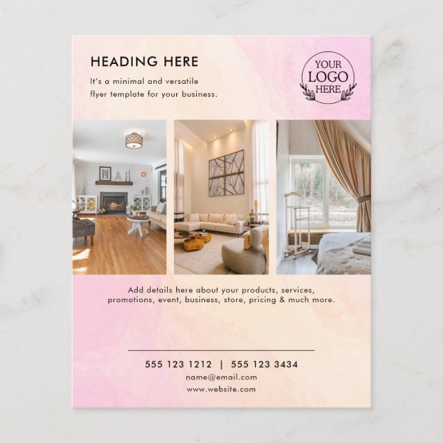 Minimalistisk affärsflyer i Marknadsföring | Logot Flygblad (Framsidan)