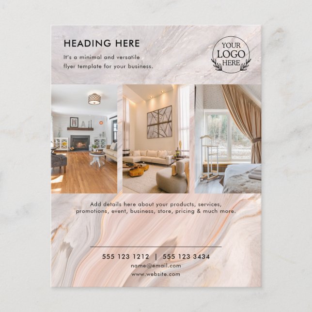 Minimalistisk affärsflyer i Marknadsföring | Logot Flygblad (Framsidan)