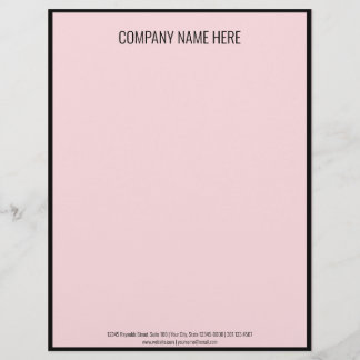 Minimalistisk affärsmall för svart och Blek Rosa Brevhuvud