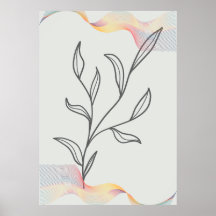 Minimalistisk affisch med linjekonst