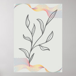 Minimalistisk affisch med linjekonst