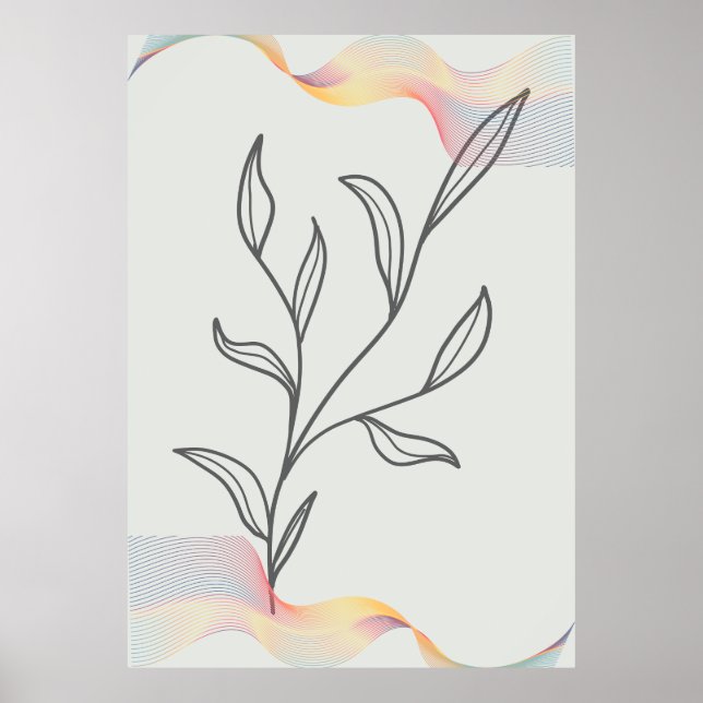 Minimalistisk affisch med linjekonst (Framsidan)