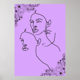 Minimalistisk affisch med linjekonst