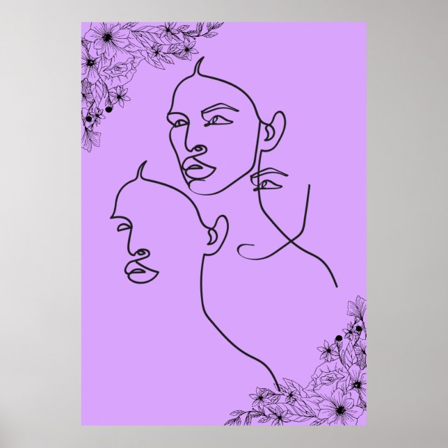Minimalistisk affisch med linjekonst (Framsidan)