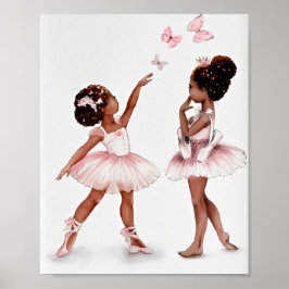 Minimalistisk afro-svart ballerina modern illustre poster