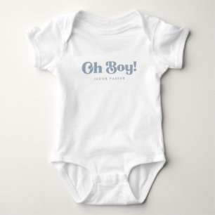 Minimalistisk "Åh pojke!" Baby Pojke Personligt Na T Shirt