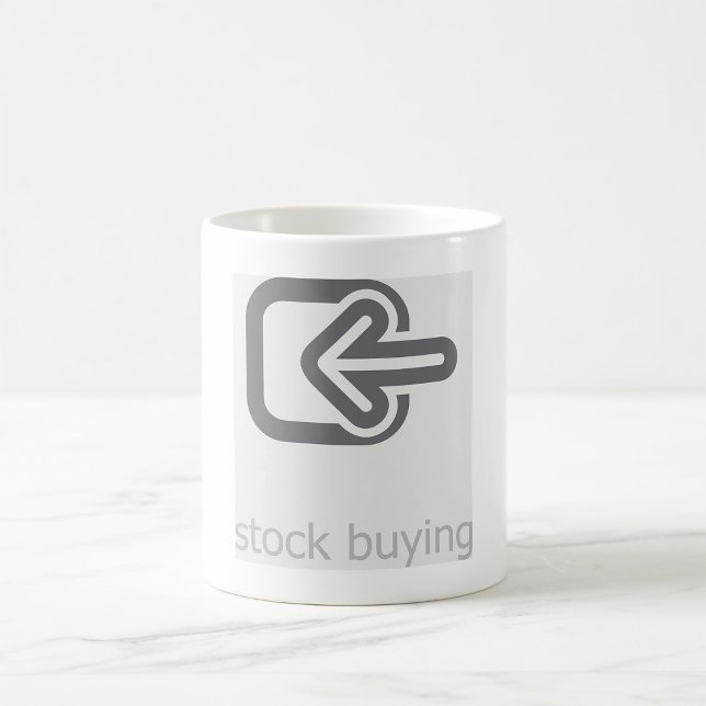 Minimalistisk aktie köp modern finansiell ikon kaffemugg (Skapare uppladdad)