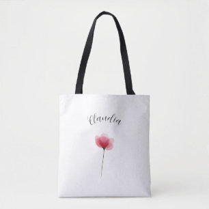 Minimalistisk akvarell botanisk blommig trendig sö tygkasse
