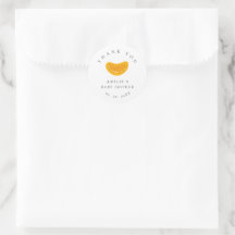 Minimalistisk akvarell orange baby shower tack