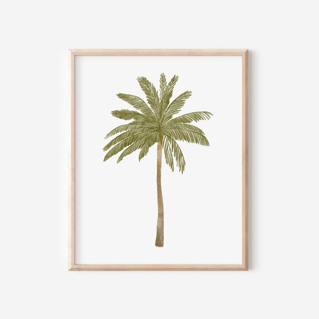 Minimalistisk akvarell Tropisk Palmtree Konst Poster (Skapare uppladdad)