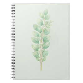 Minimalistisk akvarellgrönska blad Botanisk Anteckningsbok