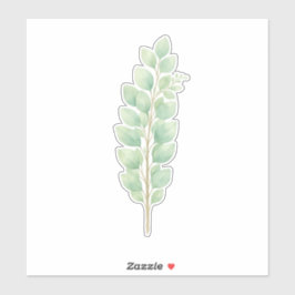 Minimalistisk akvarellgrönska blad Botanisk Klistermärken